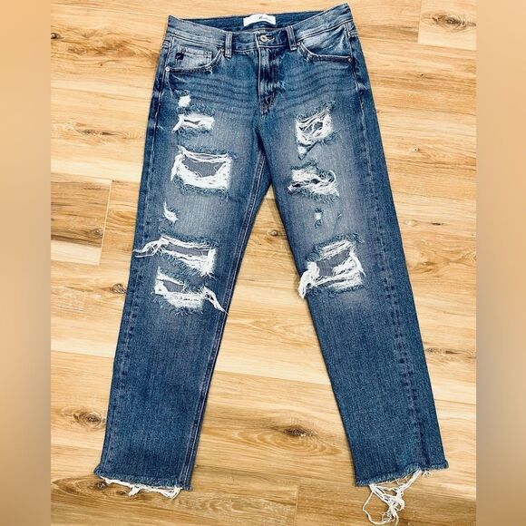 KANCAN DISTRESSED WOMENS JEANS SIZE 5/26 - Picture 1 of 5